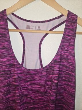 Xersion Pink Space-Dye Racerback Tank And Sports Bra